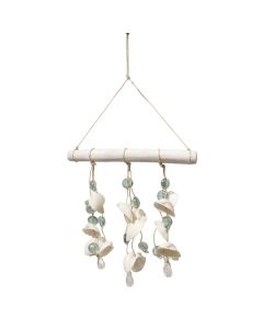 Decorative hanger, with shells, white, 20x36xH45 cm