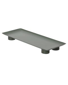 Decorative plate, metal, grey, 13x34xH3 cm