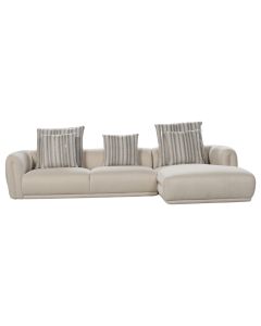 Corner sofa, right, textile upholstery, beige, 280x168xH68 cm