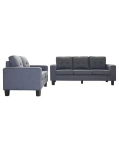 Sofa, 2+3, textile upholestry, wooden frame, grey, 3P:186x77xH82 cm/2P: 136x77xH82 cm