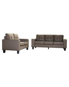 Sofa, 2+3, textile upholestry, wooden frame, brown, 3P:186x77xH82 cm/2 P: 136x77xH82 cm