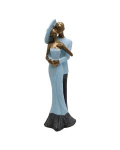 Decorative statue, Love, resin, grey/ bronze, 9x7.5xH32 cm