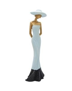 Decorative statue, Lady, resin, grey/ bronze, 10x7xH30 cm