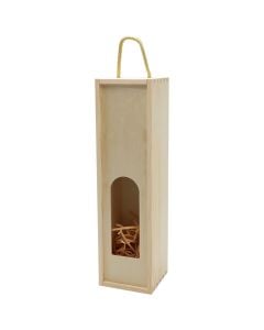 Wine gift box, wooden, natural color, 34x9.5xH9.5 cm