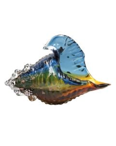 Decorative object, Seashell, glass, blue, 32x15xH18 cm