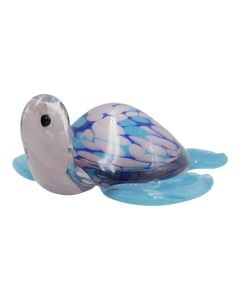 Decorative object, Water turtle, glass, blue/grey