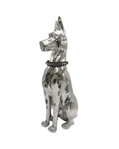 Decorative object, Dog, resin, grey, 27xH73cm