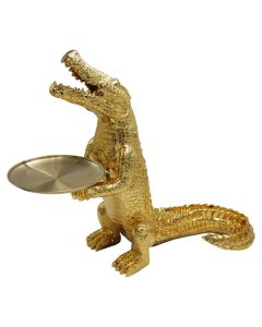 Decorative object, Crocodile, resin, gold, 36xH50 cm