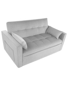 Sofa, velvet, wood structure, grey, bed option, 140x84xH82 cm