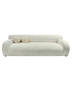 Sofa, textile upholstery, wooden strucure, white, 252x111xH72 cm