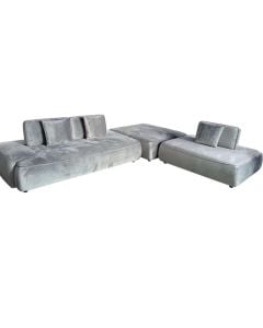 Corner sofa, textile upholstery, wooden structure, grey, 275x238xH95 cm