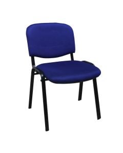 Office chair static, metallic structure, textile fabric, blue, 54x58xH81 cm