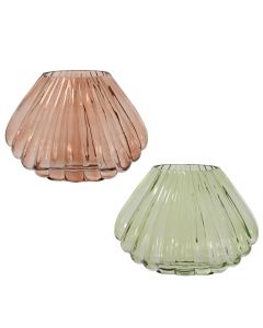 Candle holder, glass, assorted, 29x12xH22 cm