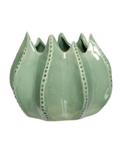 Candle holder, glass, pine green, 16x16.5xH12 cm