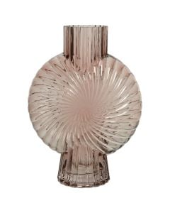 Decorative vase, glass, brown, 18.5x8.5xH25 cm