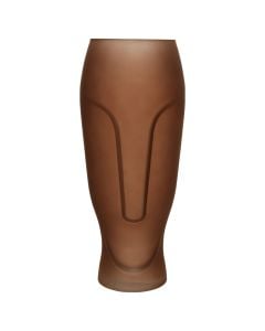 Decorative vase, glass, brown, dia.16xH34.8 cm