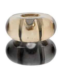 Candle holder, glass, multicolor, dia.6xH5.7 cm