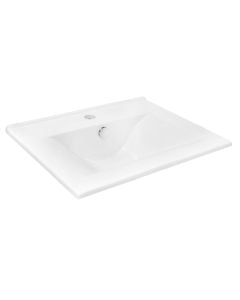 White, Cabinet mounted, Porcelain, , Basin, 82x39xH17 cm