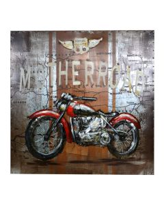Metal painting, MOTORCYCLE III,  80x80 cm