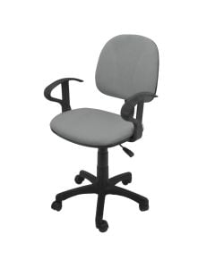Office chair with casters, plastic structure, textile upholstery, grey, 45x47xH73-85 cm