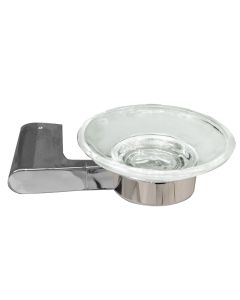 Zinc and glass soap holder