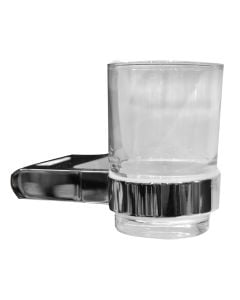 Zinc and glass brush holder