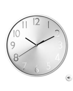 Wall clock, plastic/metal, silver, Ø30 cm