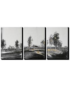 Painting, 3 pieces, handmade, canvas, 48x72 cm