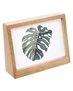 Photo frame, horizontal, wood/glass, beige, 12.7x4.8xH16.5 cm