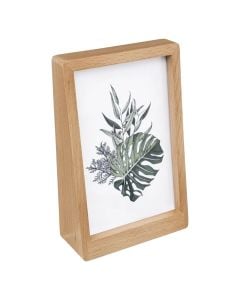 Photo frame, vertical, wood/glass, beige, 11.4x4.8xH17.4 cm
