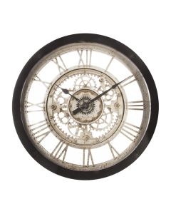 Wall clock, glass/aluminum, black, 61x7.3cm