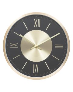 Wall clock, Ariana, PP/aluminum/glass, black, D30cm