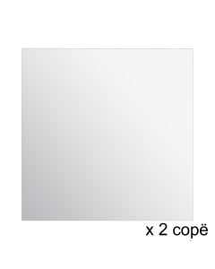 Pasqyrë dekorative, set 2 copë, me ngjitje, xham, transparente, 40x40 cm