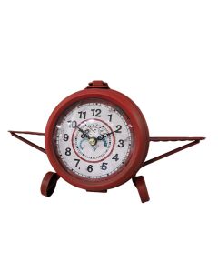 Table clock, Plane, metal, red, 30x16xH12 cm
