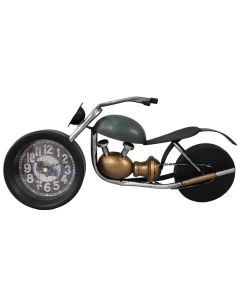 Table clock, Harley, metal, black/gold,  36x5xH17 cm