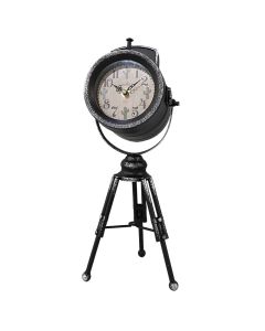 Decorative clock, metal, with battery, black, 17x17xH38 cm