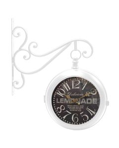 Decorative wall clock, metal, white, 50xH44cm