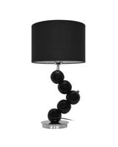 Table lamp E27 1x40W black ceramic base, black textile shade.