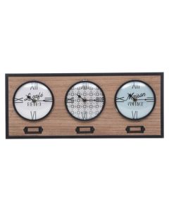 Wall clock, Natalino, mdf/metal, brown/black, 48x4xH20 cm