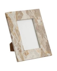 Photo frame, Finnos, marble, beige, 23x18 cm