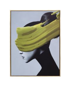 Printed picture ''Woman'', black/yellow, 60 x 80 cm