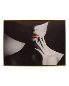 Printed picture ''Woman'', black/red, 60 x 80 cm