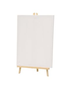 Drawing easel with canvas, wood, white/natural, 20x30 cm