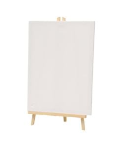 Drawing easel with canvas, wood, white/natural, 30x40 cm