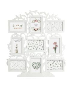 Photo frame, Suzy, 9 photos, plastic, white, 53x1.8xH60 cm
