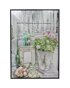 Printed picture, Flowers, mdf frame, multicolor, 50xH70 cm