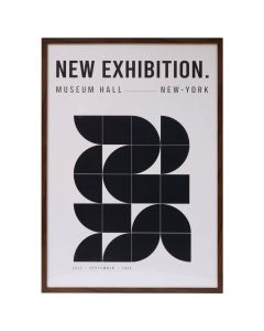 Printed picture, "New Exhibition", MDF frame, white/black, 50xH70 cm