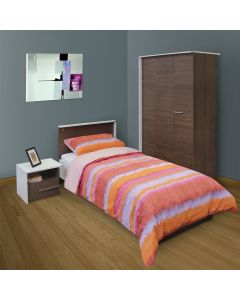Single bed linen dhe pillow case, AMBROSIANA, cotton, colorful, bed linen: 155x200 cm (x1), pillow case: 52x82 cm (x1)