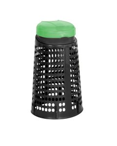 Garbage bin, 110 lt, ECO, PP, black/green, Ø50 xH85.5 cm