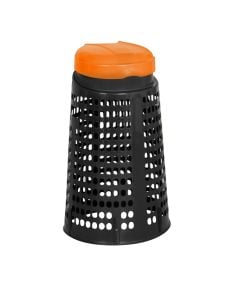 Garbage bin, 110 lt, ECO, PP, black/yellow, Ø50 xH85.5 cm